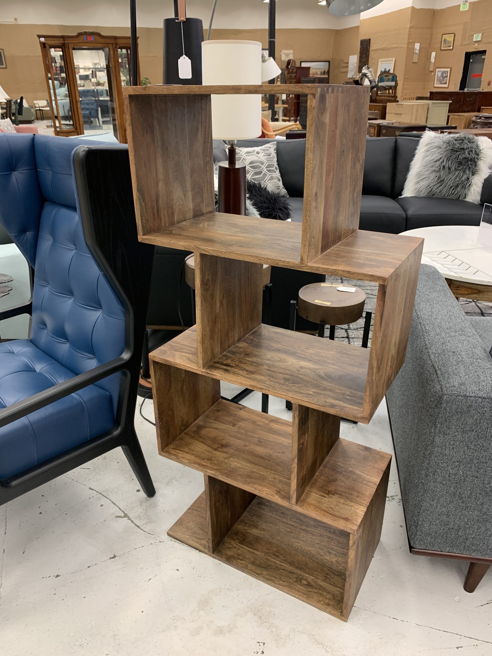 Dark Acacia 4 Cube Shelf - Bellevue Consignments