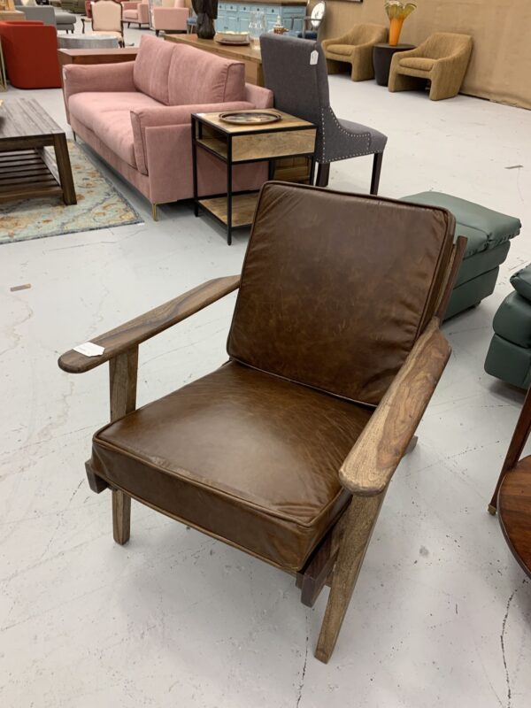 plush brown leather sofa