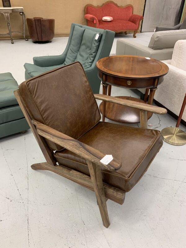 plush brown leather sofa