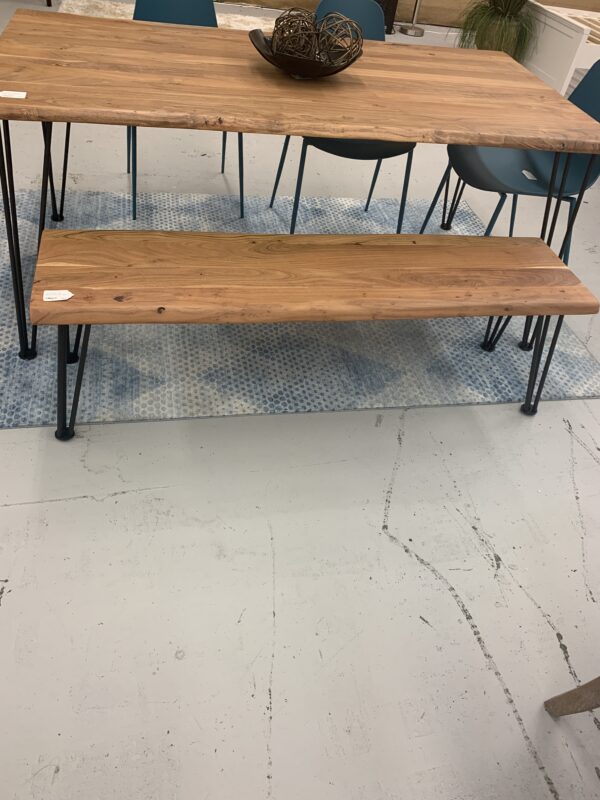 pottery barn large dark wood industrial dining table