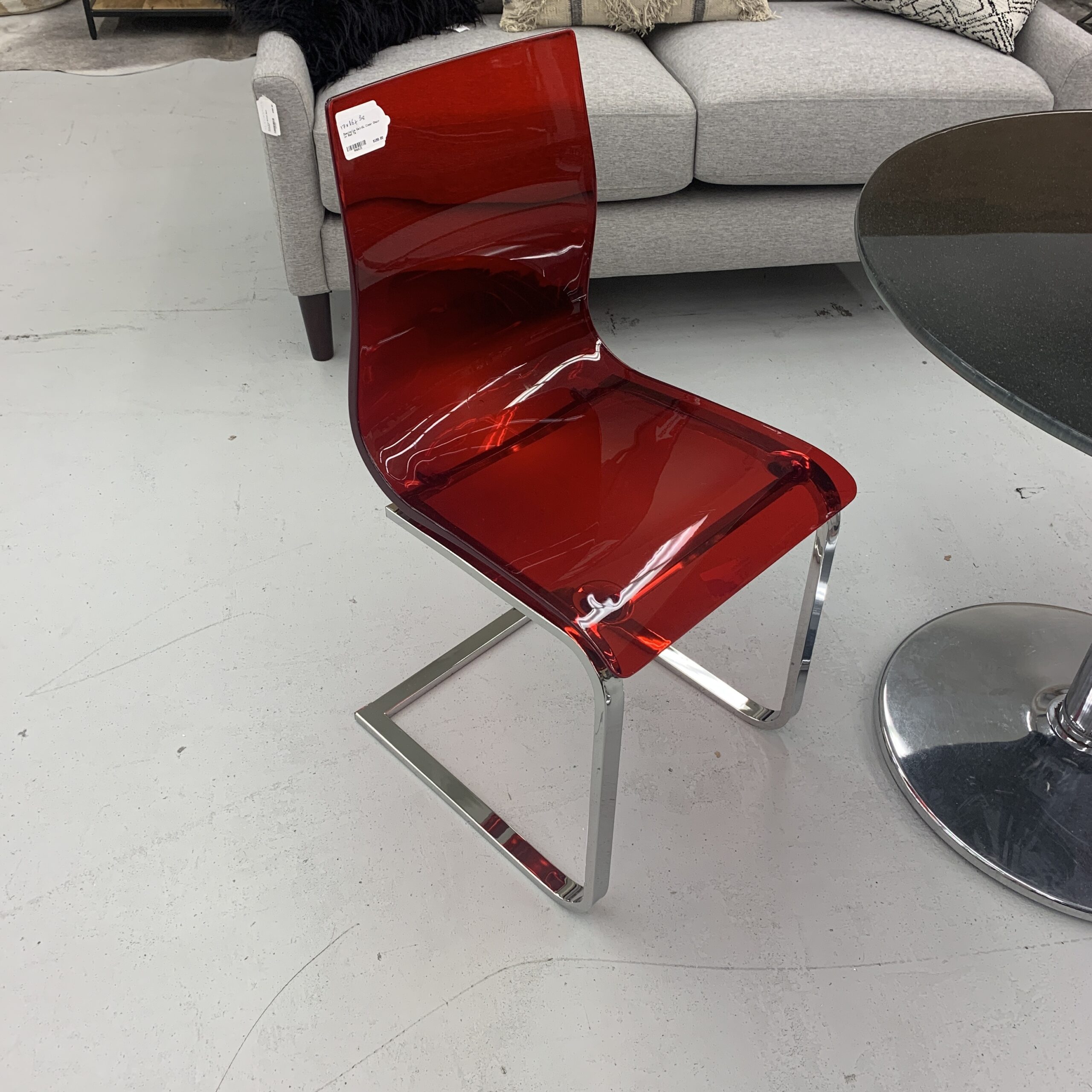 domitalia gel sl clear chair in red