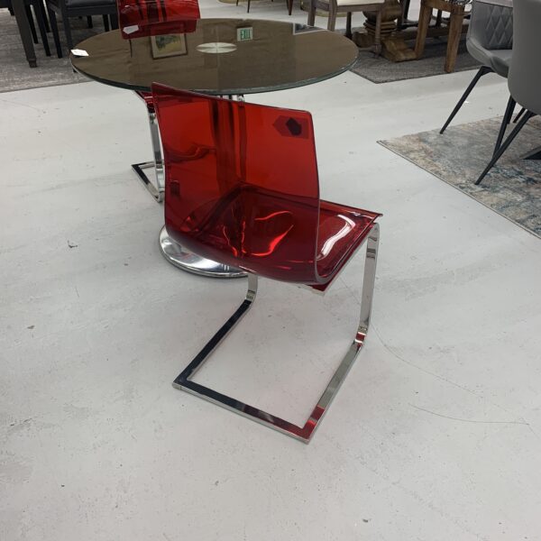 domitalia gel sl clear chair in red