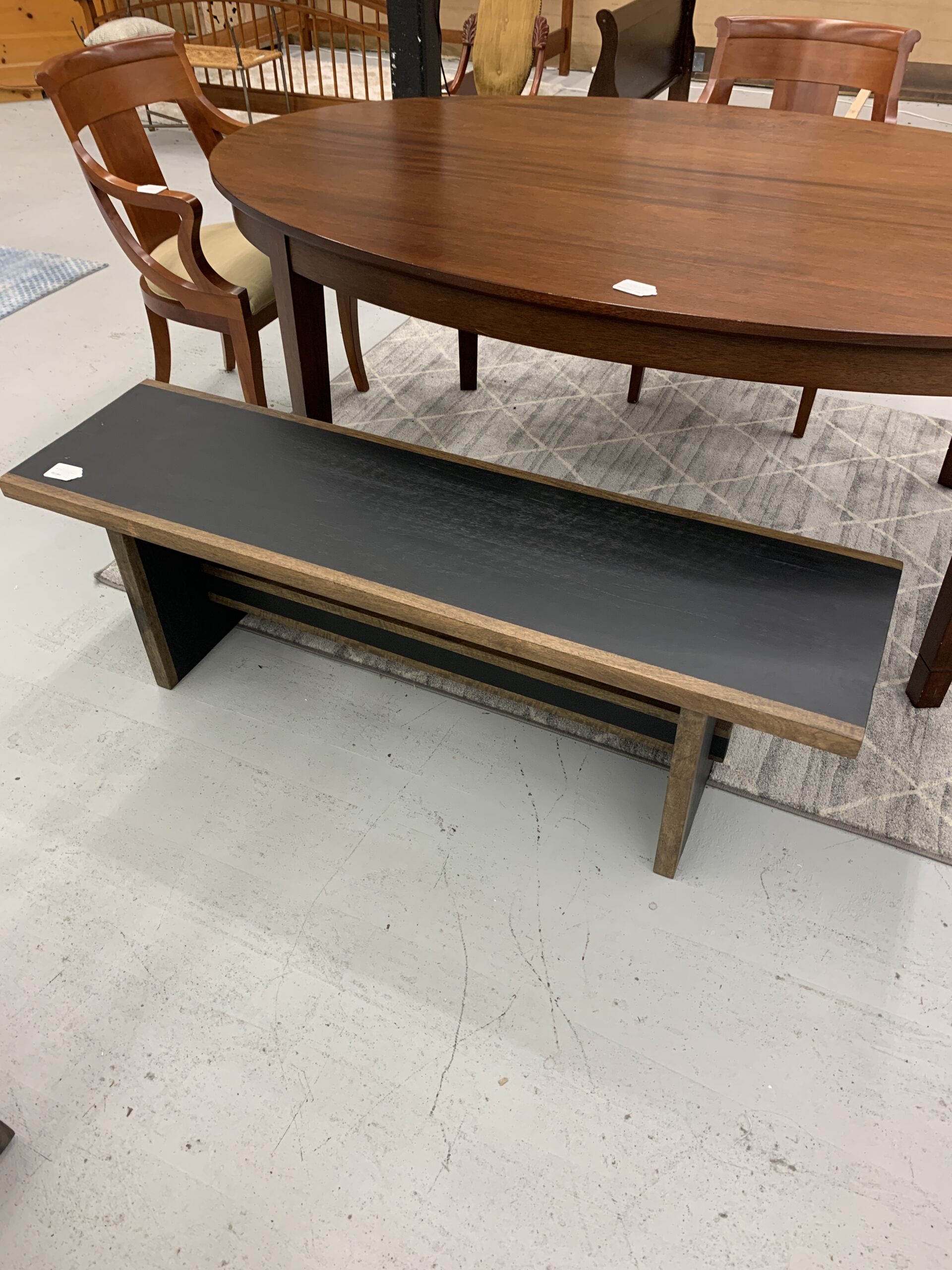 vintage wood & glass coffee table