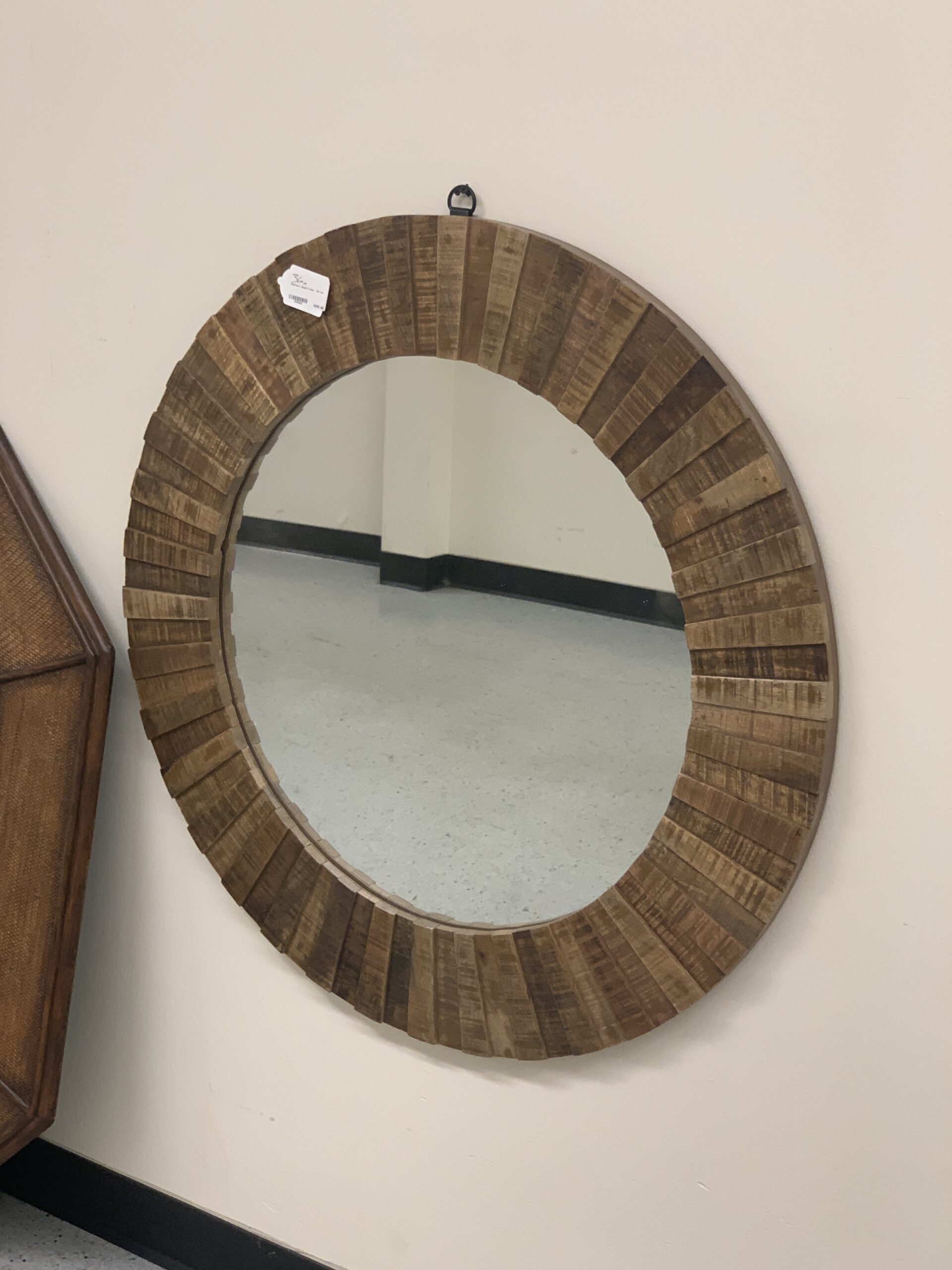 wood frame square beveled mirror