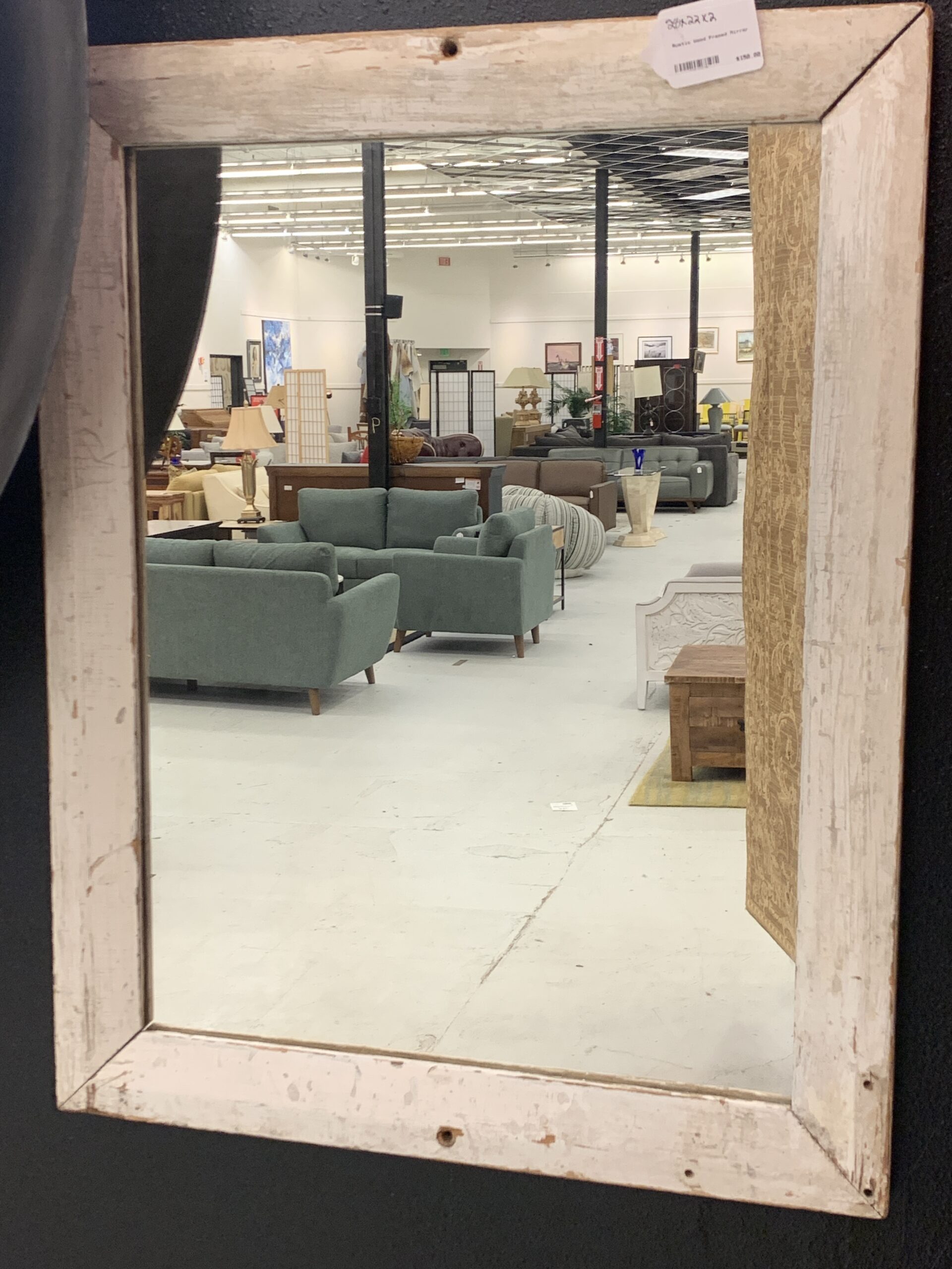 wood frame square beveled mirror